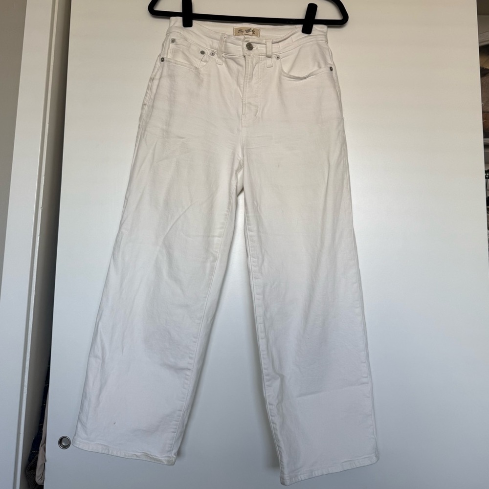Madewell Petite White Perfect Vintage Wide-Leg Crop Jeans